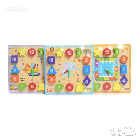 5530 Образователен пъзел часовник Монтесори играчка, снимка 3 - Игри и пъзели - 48305938