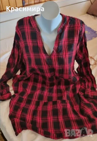 Дамска туника/рокля в червено и черно 