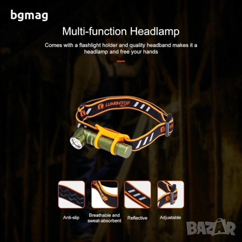 Фенер LUMINTOP L1 900 лумена-зелен цвят, с батерия 14500, снимка 3 - Къмпинг осветление - 52099483