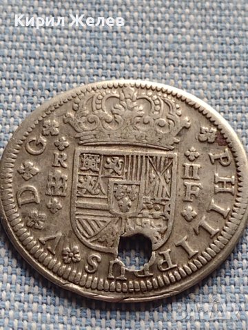Сребърна монета 2 реала 1723г. Филип пети Сеговия Испания 13683, снимка 10 - Нумизматика и бонистика - 42900075