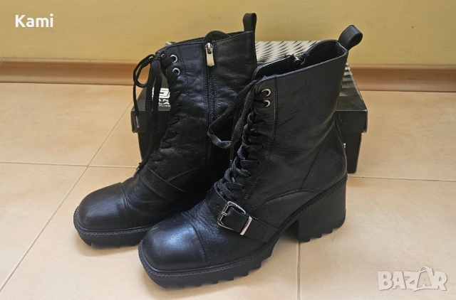 Черни боти, естествена кожа, номер 39, снимка 2 - Дамски боти - 51950629