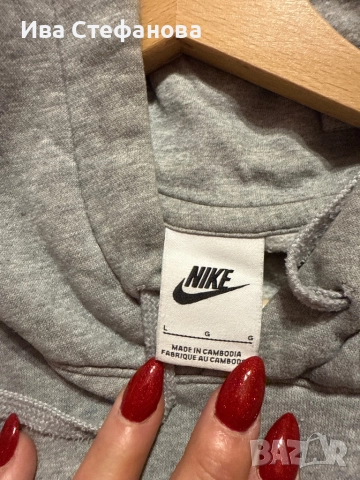 Нов оригинален памучен памук мъжки  суичър сив ватиран 100 % оригинален марков Nike nike Найк , снимка 5 - Суичъри - 52566131