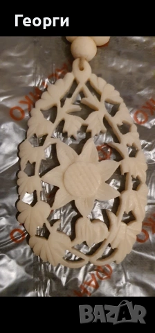 Красива огърлица от слонова кост, снимка 2 - Колиета, медальони, синджири - 53907618