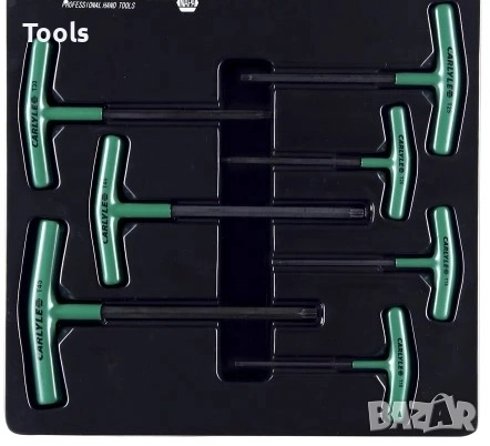 CARLYLE TOOLS дръжки ъглови ключове ШЕСТОГРАМИ Г-ОБРАЗНИ 8 броя комплект хром ванадий
