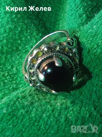 СКЪПОЦЕНЕН СРЕБЪРЕН ПРЪСТЕН СРЕБРО 925 КЛАСИЧЕСКА РЕТРО ОРНАМЕНТИКА с ШЛИФОВАН ЧЕРЕН ОНИКС 41115, снимка 16 - Пръстени - 49272784