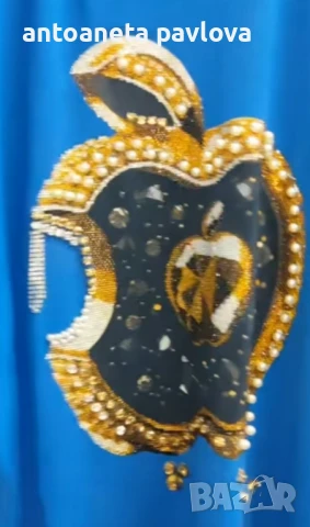 Макси туника с камъни и перли, снимка 4 - Туники - 50624290