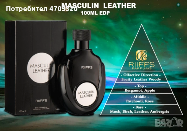 Уникален мъжки Арабски парфюм Masculin Leather RiiFFS Eau De Parfum 100ml. Доверете се на аристократ, снимка 3 - Мъжки парфюми - 53115318