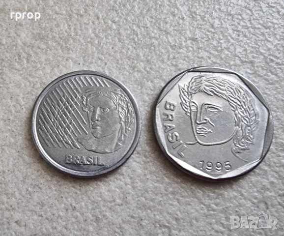 Монети. Бразилия. 10 и 25 цента. 1994 и 1995 година., снимка 4 - Нумизматика и бонистика - 42511587