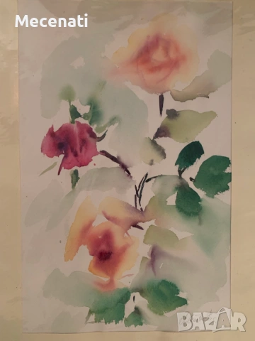 ПАОЛА СТОЕВА акварел натюрморт, снимка 3 - Картини - 53122589