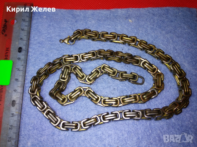 ВНУШИТЕЛЕН СТОМАНЕН ЛАНЕЦ НЕРЪЖДАЕМА БЛАГОРОДНА СТОМАНА ВИНТИДЖ ПЛЕТКА 44113, снимка 16 - Колиета, медальони, синджири - 44756258