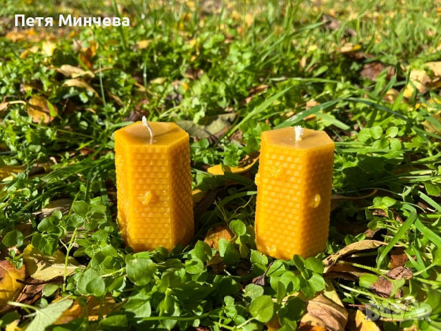 Ръчно изработени свещи от пчелен восък кръщене, рожден ден, годишнина, подарък, снимка 6 - Декорация за дома - 49576611