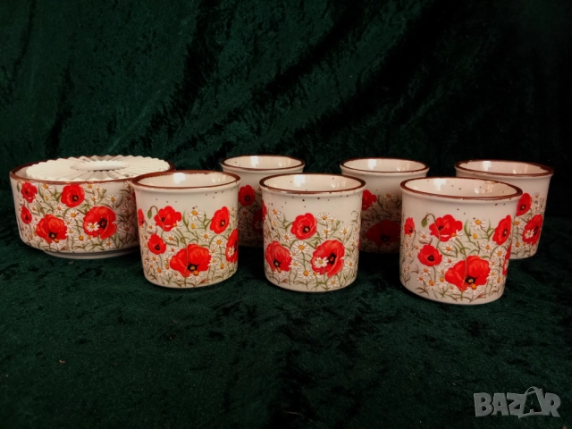 Японски сет керамика за фондю или саке., снимка 13 - Антикварни и старинни предмети - 51464864