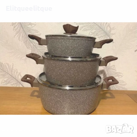 Комплект от 3 алуминиеви тенджери с капак, снимка 3 - Съдове за готвене - 52346391