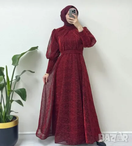 Дълга рокля червена, снимка 1