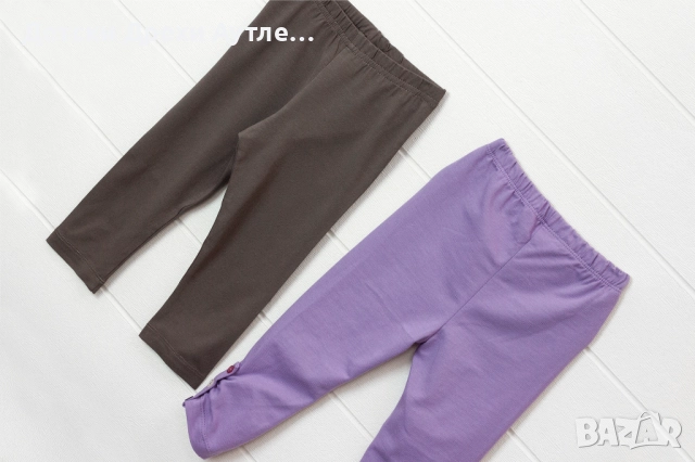 Нови памучни клинове за момичета – графит и лилаво, размери 92-134, снимка 2 - Детски клинове - 51935251
