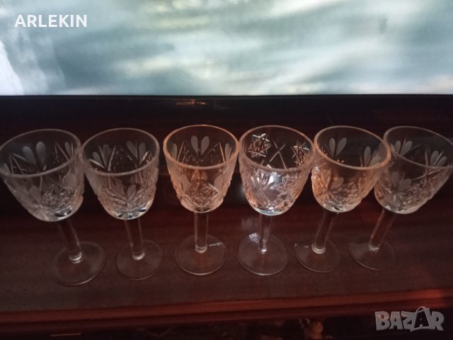 Руски Кристални Чаши от 80 години, снимка 7 - Чаши - 35188481