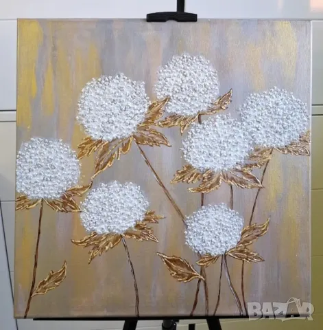 Текстурна картина - Хортензии