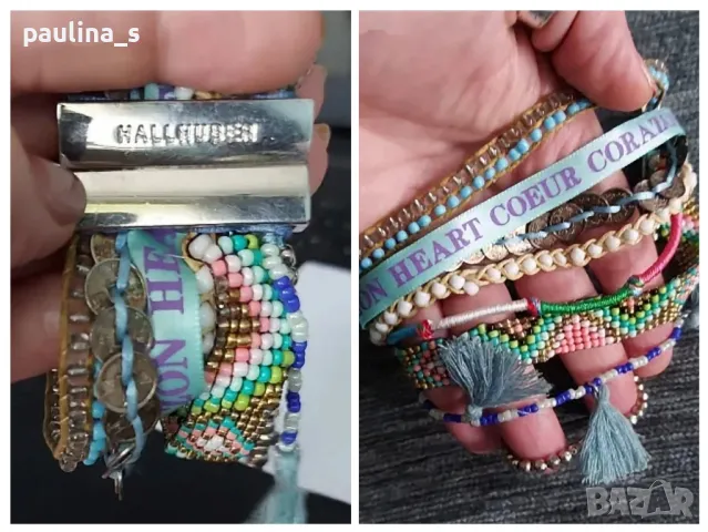 Два броя / Маркова гривна с магнитно закопчаване от стомана "Hallhuber" / ръчна изработка , снимка 3 - Гривни - 47201697