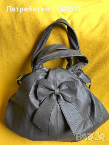 Frederic T Paris дамска обемна сива чанта естествена кожа оригинал, снимка 8 - Чанти - 37320710