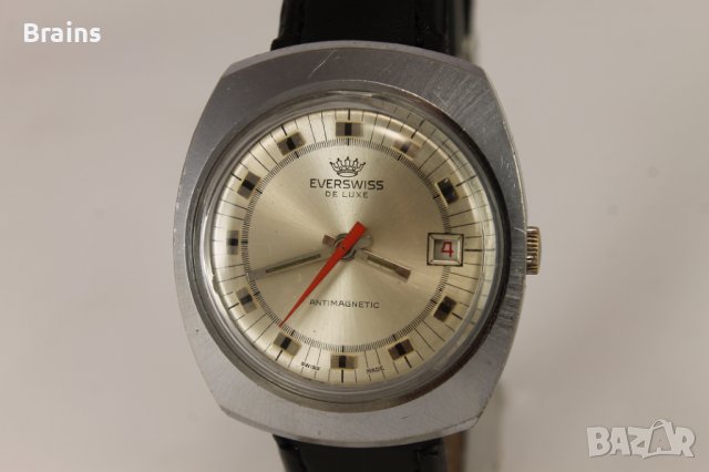1960's Everswiss De Luxe Швейцарски Ръчен Часовник , снимка 3 - Антикварни и старинни предмети - 40536974