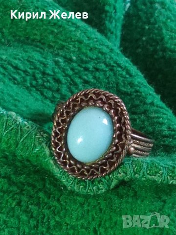 18-19 ВЕК ВЪЗРОЖДЕНСКИ СРЕБЪРЕН ТЮРКОАЗЕН ПРЪСТЕН МАЙСТОРСКА КУЮМДЖИЙСКА ИЗРАБОТКА 8351, снимка 7 - Антикварни и старинни предмети - 33737036