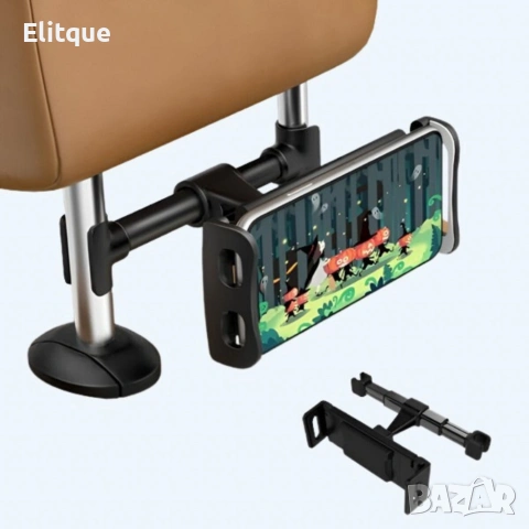 Регулируема стойка за телефон и таблет за седалка на автомобил – 360° въртене, снимка 2 - Други стоки за дома - 53123044