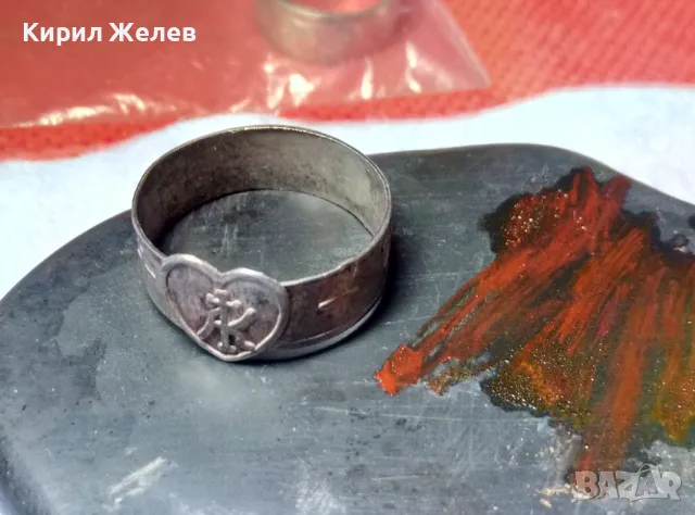 СТАРИНЕН ГРЪЦКИ ПРАВОСЛАВЕН ПРЪСТЕН ОКСИДИРАНО СРЕБРО ВИСОКА ПРОБА РЯДКА РЪЧНА ИЗРАБОТКА 49229, снимка 7 - Антикварни и старинни предмети - 50337551