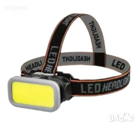 Челник с 50 COB диода, акумулаторна батерия, лента за глава, Type C  зареждане