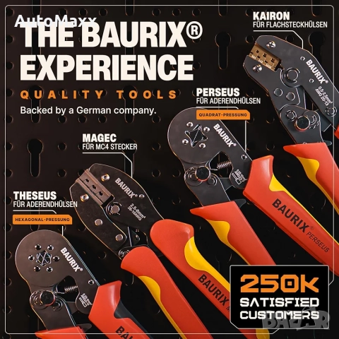 BAURIX® Инструмент за кримпване за MC4 конектор 2.5-6mm²  , снимка 5 - Клещи - 52464359