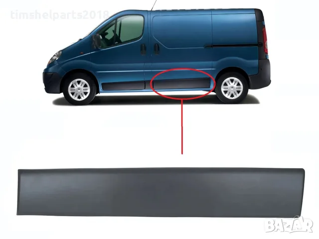 Лайстна Лява Странична за Renault Trafic II , Opel Vivaro, Nissan 2001-2013