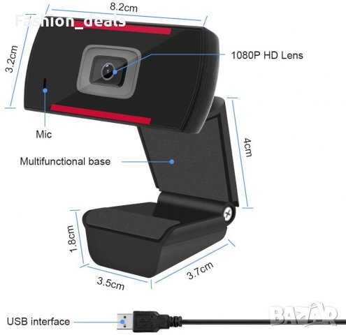 Нова USB Уеб камера за компютър, лаптоп с микрофон 720p , снимка 2 - Други - 36826382
