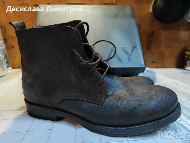 Оригинални нови мъжки обувки боти REPLAY естествена кожа размер 44, снимка 5 - Мъжки боти - 47639165