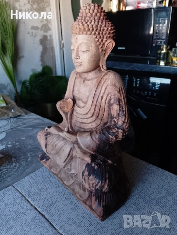 Ганеша-дърворезба,Буда, снимка 6 - Статуетки - 36685711