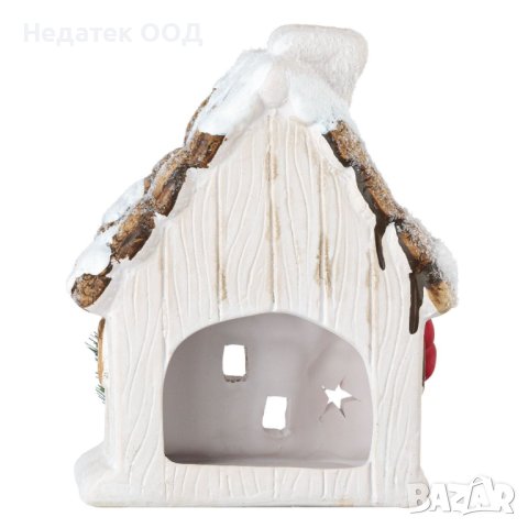 Коледен фенер, Къща,  Kерамичен, 13x7x16см, снимка 2 - Декорация за дома - 42745422