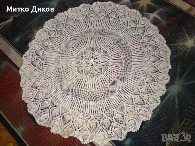 Покривка плетена на една кука  нова фи 120см, снимка 2 - Декорация за дома - 49680893