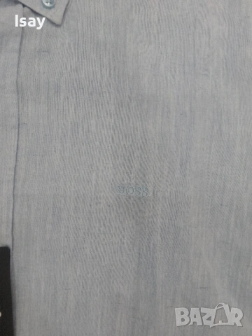 Мъжка риза БОСС 50% памук 50 % лен 2ХЛ последен размер, снимка 3 - Ризи - 53919216