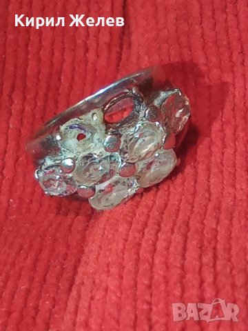 СРЕБЪРЕН МОДЕН ПРЪСТЕН РОДИРАНО СРЕБРО 925 с ФАСЕТИРАНИ ЦИРКОНИ 25851