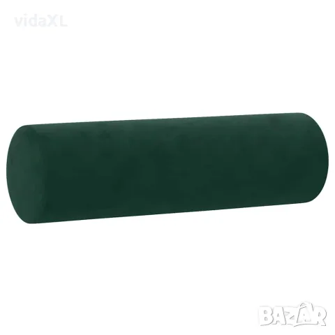 vidaXL 2-местен диван с възглавници тъмнозелен 140 см кадифе, снимка 6 - Дивани и мека мебел - 56146700