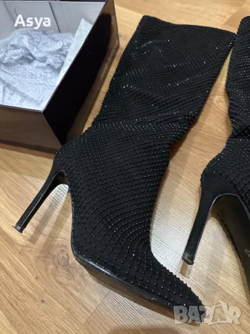 Елегантни черни ботуши , снимка 9 - Дамски ботуши - 48280097