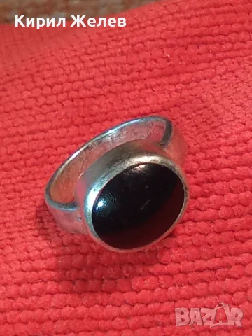 СТИЛЕН РЕТРО АРТ СРЕБЪРЕН ПРЪСТЕН СРЕБРО 925 с ШЛИФОВАН ЧЕРЕН ОНИКС РЪЧНА ИЗРАБОТКА 10089, снимка 13 - Пръстени - 49916921