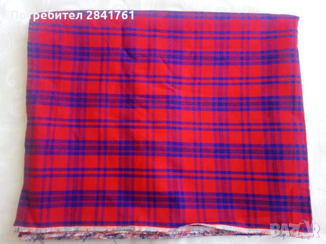Памучен кариран плат червено и синьо, снимка 3 - Други - 40543104
