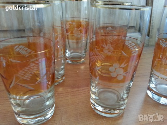 Ретро стъклени чаши , снимка 4 - Антикварни и старинни предмети - 36981986