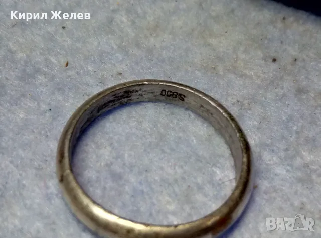 СТАРА КЛАСИЧЕСКИ МОДЕЛ СРЕБЪРНА ХАЛКА ПРЪСТЕН СРЕБРО S800 РЪЧНА ИЗРАБОТКА АНГЛИЯ 48584, снимка 11 - Антикварни и старинни предмети - 49704400