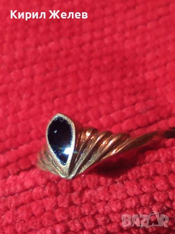 СТАРИНЕН БРОНЗОВ АРТ НУВО ПРЪСТЕН с ЧЕРЕН ОНИКС МАЙСТОРСКА ИЗРАБОТКА РЕТРО ВИНТИДЖ БИЖУ 7193, снимка 3 - Антикварни и старинни предмети - 34839784