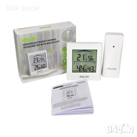 Baldr Термометър и хигрометар с външен датчик, снимка 3 - Друга електроника - 48632857