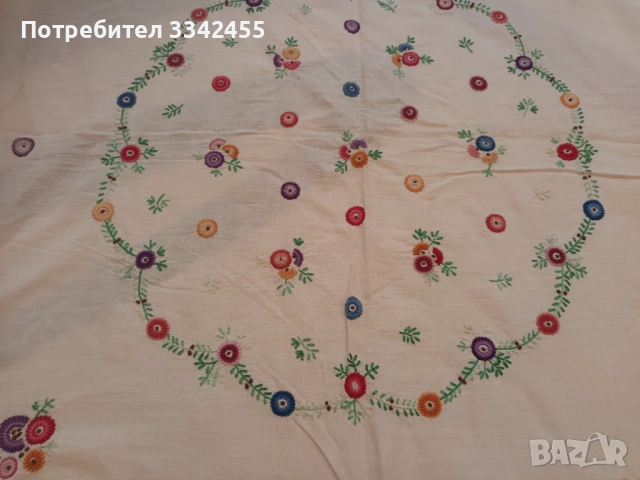 Нова,голяма покривка, шита с дребен бод, снимка 2 - Други - 52874327