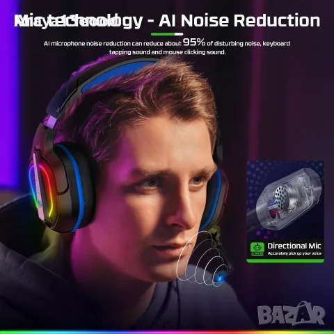 Fachixy FC200 Gaming Headset – слушалки с микрофон и RGB подсветка, снимка 2 - Слушалки за компютър - 55800590