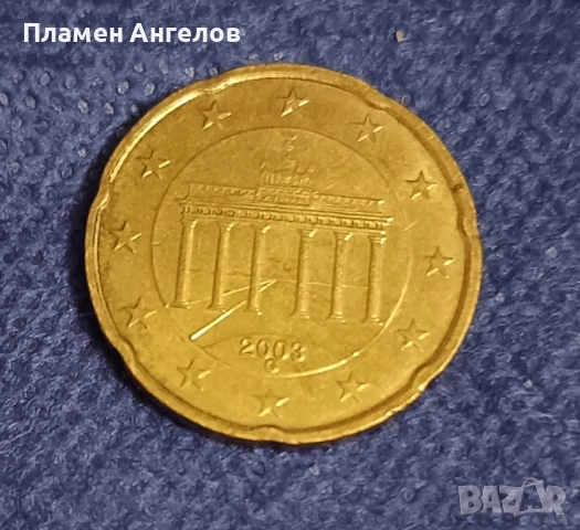 Монета от 20 евро цента 2003 година. , снимка 3 - Нумизматика и бонистика - 52392945