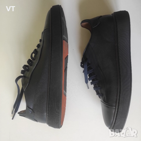 TEODOR - тъмно сини кецове с десенирана кожа и лого , снимка 9 - Спортно елегантни обувки - 52188860