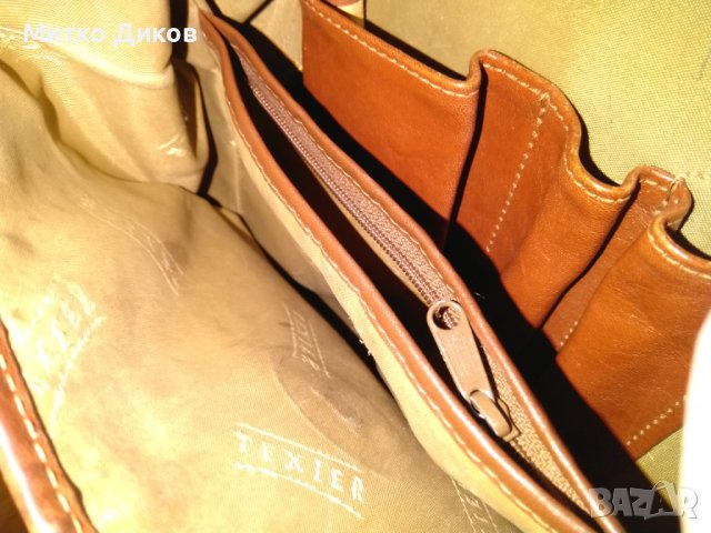 Texier made in France vintage маркова раница дебела естествена кожа 31х27х10см, снимка 10 - Чанти - 42704256